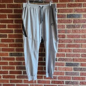 In Jesus Name I Play Gray Sweatpants Athletic Large Drawstring Zippered Pocket